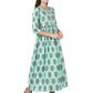 Sky Blue Floral Printed Anarkali Kurta