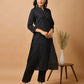 Black Solid Metal Embellishment Kurta