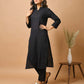 Black Solid Metal Embellishment Kurta