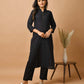 Black Solid Metal Embellishment Kurta