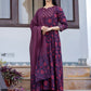 Maroon Floral Printed Cotton Suit Set