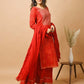 Red Bandhej Printed Cotton Suit Set