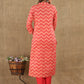 Pink Zigzag Print Cotton Suit Set