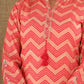 Pink Zigzag Print Cotton Suit Set