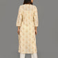 Off White Floral Printed Cotton Kurta