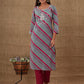 Maroon Lehariya Cotton Kurta with Pant Set