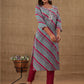 Maroon Lehariya Cotton Kurta with Pant Set