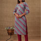 Maroon Lehariya Cotton Kurta with Pant Set