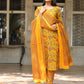 Yellow Floral Printed Cotton Suit Set