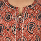 Red Paisley Printed Cotton Suit Set