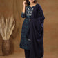 Blue Bandhej Embroidered Cotton Suit Set