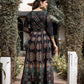 Black Gold Printed Cotton Ethnic Gown