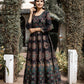 Black Gold Printed Cotton Ethnic Gown