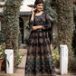 Black Gold Printed Cotton Ethnic Gown