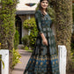 Green Gold Printed Cotton Ethnic Gown