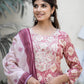 Pink Modal Silk Embroidered Suit Set