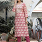 Pink Modal Silk Embroidered Suit Set