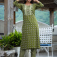 Green Printed Cotton Kurta Pant Set