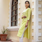 Green Pastel Printed Cotton Casual Kurta