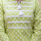 Green Pastel Printed Cotton Casual Kurta