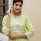 Green Pastel Printed Cotton Casual Kurta