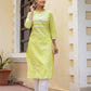 Green Pastel Printed Cotton Casual Kurta