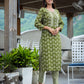 Green Floral Printed Kurta Pant Set