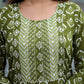 Green Floral Printed Kurta Pant Set