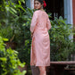 Pink Floral Modal Silk Suit Set