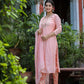 Pink Floral Modal Silk Suit Set