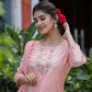 Pink Floral Modal Silk Suit Set