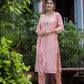 Pink Floral Modal Silk Suit Set