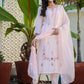 Peach Floral Modal Silk Suit Set