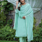 Green Modal Silk Suit Set