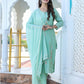 Green Floral Modal Silk Suit Set