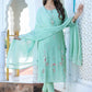 Green Floral Modal Silk Suit Set