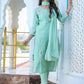 Green Floral Modal Silk Suit Set