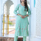 Green Floral Modal Silk Suit Set