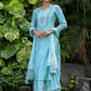 Sea Green Modal Silk Suit Set