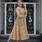 Yellow Floral Printed Cotton Ethnic Dress