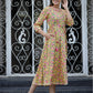 Yellow Floral Printed Cotton Ethnic Dress