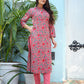 Pink Floral Print Cotton Kurta Pant Set