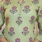 Green Floral Printed Cotton Casual Kurta