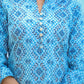 Sky Blue Ethnic Printed Cotton Casual Kurta