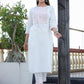 White Embroidered Cotton Kurta Pant Set