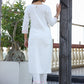 White Embroidered Cotton Kurta Pant Set