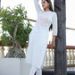 White Embroidered Cotton Kurta Pant Set