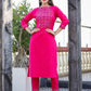 Pink Embroidered Cotton Kurta Pant Set