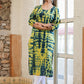 Green Shibori Tie Dye Cotton Casual Kurta