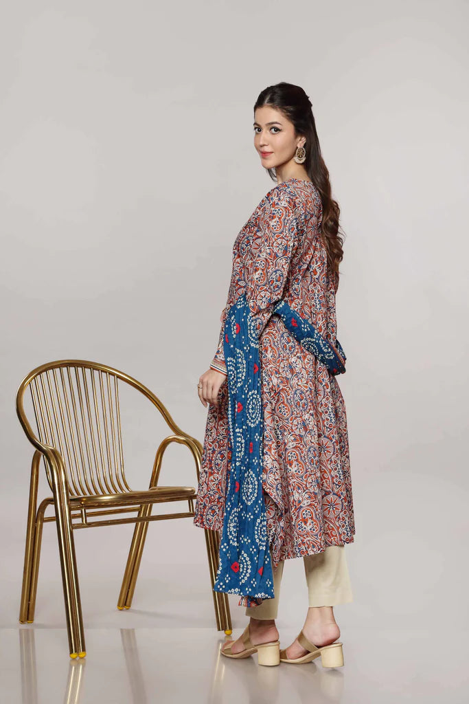 Blue Printed Dupatta